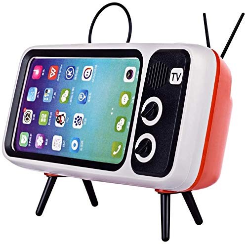 LIAOYUN Formato de TV Retro del teléfono móvil del sostenedor del Soporte, Soporte de sobremesa del teléfono Celular for los teléfonos con Pantalla de 4.7 a 5.5 Pulgadas - Gris Plata LIAOYUN