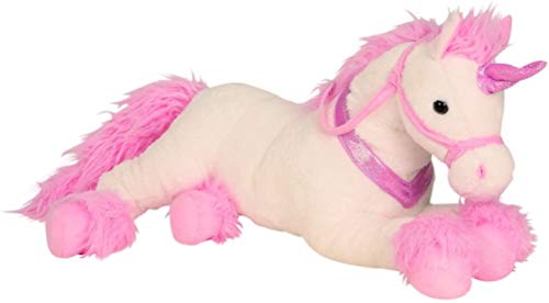 Lifestyle & More Unicornio de Peluche Grandes Animales de Juguete de Color Blanco / Rosa XL 85 cm de Altura y Aterciopelada - para el Amor