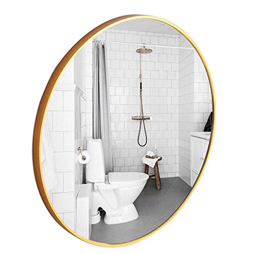 LINPIN Espejo De Pared Redondo Dorado, Espejo De Maquillaje Montado En La Pared con Marco De Metal, Decoración del Hogar, Baño, Sala De Estar, Diámetro De Entrada 50 Cm / 60 Cm / 70 Cm / 80 Cm LINPIN Espejo De Pared Redondo Dorado, Espejo De Maquillaje Montado En La Pared con Marco De Metal, Decoración del Hogar, Baño, Sala De Estar, Diámetro De Entrada 50 Cm / 60 Cm / 70 Cm / 80 Cm