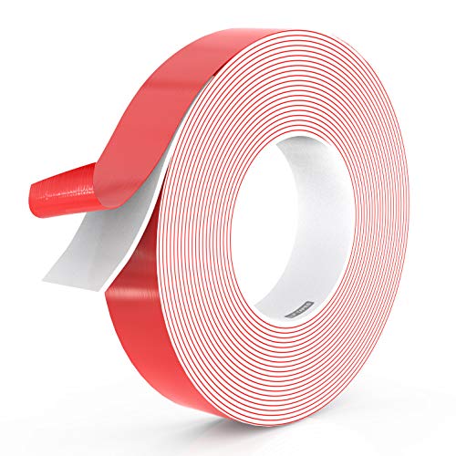 LLPT Cinta de montaje acrílica de doble cara, 2,5cm x 7,5m, resistente, extraíble, sin residuos, impermeable, exterior, interior, adhesivo, color blanco (WM130) LLPT Cinta de montaje acrílica de doble cara, 2,5cm x 7,5m, resistente, extraíble, sin residuos, impermeable, exterior, interior, adhesivo, color blanco (WM130)