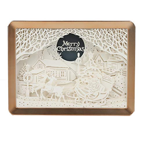 luces Navidad 3D Light Pareja Lámpara de escultura de papel fotográfico DIY Creative Nightscape USB PowerSupply luces Navidad 3D Light(Dorado,) luces Navidad 3D Light Pareja Lámpara de escultura de papel fotográfico DIY Creative Nightscape USB PowerSupply luces Navidad 3D Light(Dorado,)