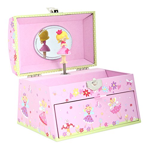 Lucy Locket - Joyero musical con «Hadas» para niños - Caja de música para niños de color rosa brillante con asa de cuentas. Lucy Locket - Joyero musical con «Hadas» para niños - Caja de música para niños de color rosa brillante con asa de cuentas.