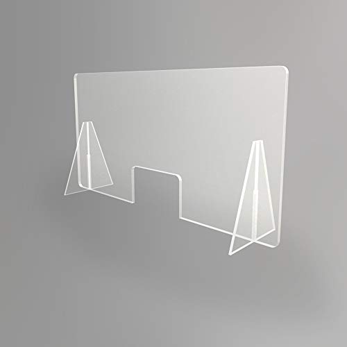 Mampara transparente anti contagio y protección de 100 x 50 cm, separador para mostrador, mesas, oficinas y comercios