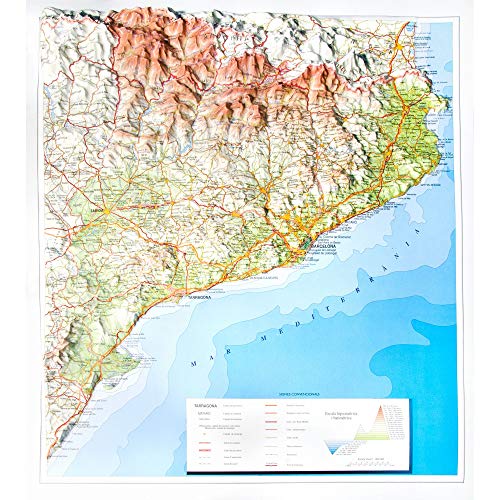 Mapa en relieve de Cataluña: Escala 1:800.000
