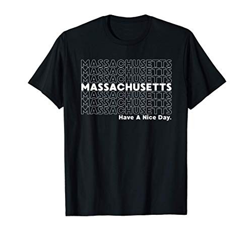Massachusetts Grocery Bag Thank You Funny State Gift Camiseta