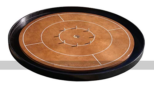 Masters Crokinole Tournament Board - Walnut and Ebony (with Discs, Powder and Hanging Kit)