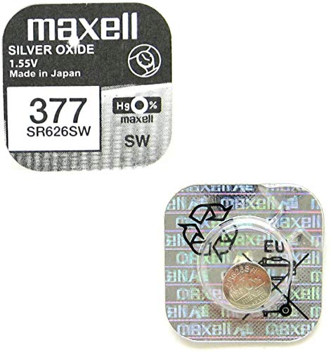Maxell Sr626 Sw - 377 - Batería de Óxido de Plata 1.55V - Pack de 10 Unidades