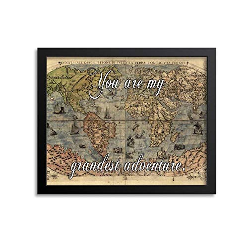 MG global Tú eres mi gran aventura - arte de aventura con cita italiana Mapa del mundo