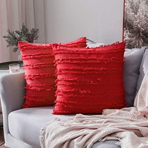MIULEE Fundas de Cojines Suave y Cómoda Funda de Almohada con Cremallera Invisible para Sófa Cama Dormitorio OficinaLino Duradero Moderno Minimalismo Decoración de Hogar 2 Piezas Rojo 40x40cm MIULEE Fundas de Cojines Suave y Cómoda Funda de Almohada con Cremallera Invisible para Sófa Cama Dormitorio OficinaLino Duradero Moderno Minimalismo Decoración de Hogar 2 Piezas Rojo 40x40cm