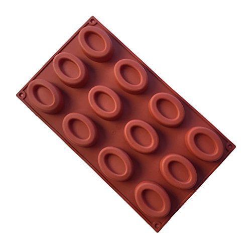 MKNzone 1 moldes de Silicona DIY, Tartas, Chocolate - Mini Donuts ovales(29.7 X 17.2 X 1.7 cm)