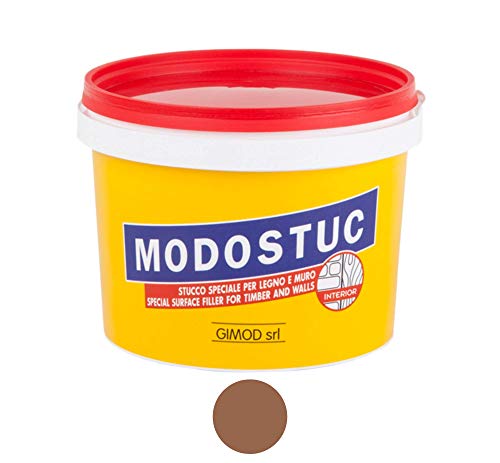 MODOSTUC Nogal Oscuro - Masilla profesional de pasta lista para uso en interiores, ideal para madera y pared de secado rápido y adherencia perfecta, 1 kg. Title