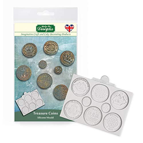 Molde de monedas del tesoro para decorar pasteles, manualidades, magdalenas, azúcar, galletas, dulces, tarjetas y arcilla, adecuado para alimentos, hecho en el Reino Unido Molde de monedas del tesoro para decorar pasteles, manualidades, magdalenas, azúcar, galletas, dulces, tarjetas y arcilla, adecuado para alimentos, hecho en el Reino Unido