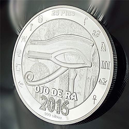 Moneda de Bastet de Dios Ojo de mitología egipcia 2016 con Monedas conmemorativas chapadas en Plata Recuerdo de decoración del hogar
