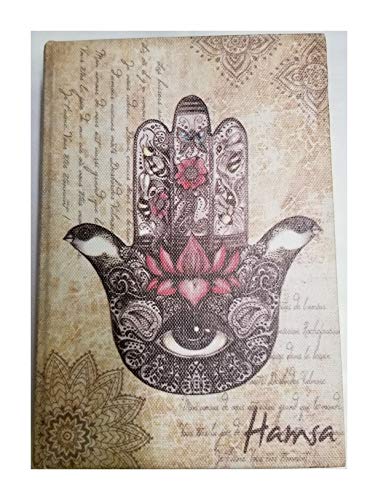 MR Caja de Madera en Forma de Libro Mano DE Fatima,Hamsa, 18X12 cm