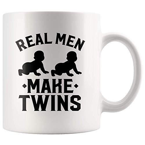 N\A Taza de los Hombres Reales Hacen Gemelos para papá de Gemelos, Taza de café Orgullosa de papá Gemelo Regalo Taza de té del día del Padre