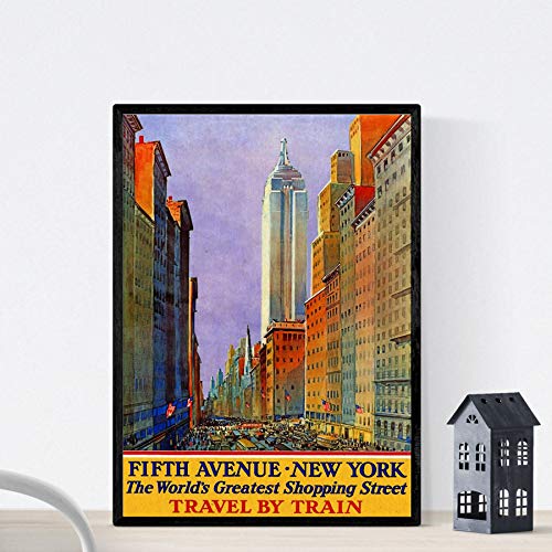 Nacnic Poster Vintage. Cartel Vintage de América. Quinta Avenida, Nueva York. Tamaño A3
