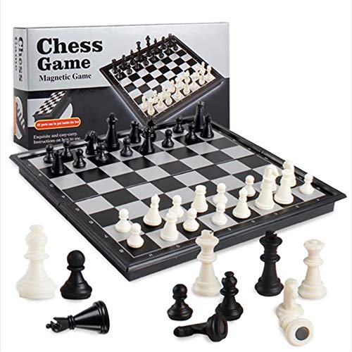 NAMEI Classic Magnetic Chess Set, Wooden Folding Chess Board, Handmade Portable Travel Chess-3 in 1 Chess Board Game Mini Chess Set- for Kids and Adults (Small)