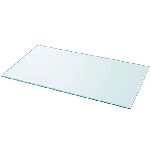 Nishore Tablero de Mesa de Cristal Templado Cuadrado - Color de Transparente Material de Vidrio Templado, Tamaño 1200 x 650 mm Grosor 8 mm