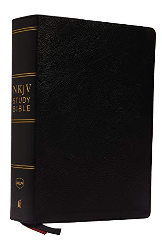 NKJV Study Bible, Premium Bonded Leather, Black, Comfort Print: The Complete Resource for Studying God’s Word (Thomas Nelson)