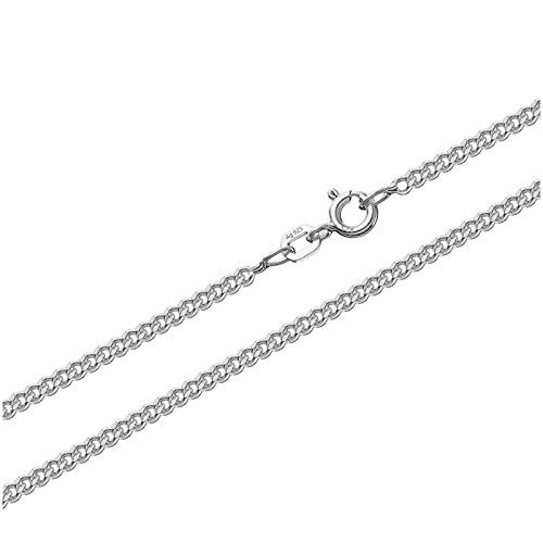 NKlaus 100cm 925 Collar de plata esterlina cadena de bordillo cadena de rey 2,10mm de ancho 8895