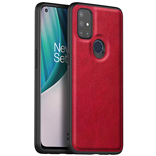 none-branded Avalri Funda Oneplus Nord N10 5G, Funda de Cuero Suave de TPU, Cómoda de sostener, Resistente a rayones y Huellas Dactilares, Compatible con Oneplus Nord N10 5G (Rojo)