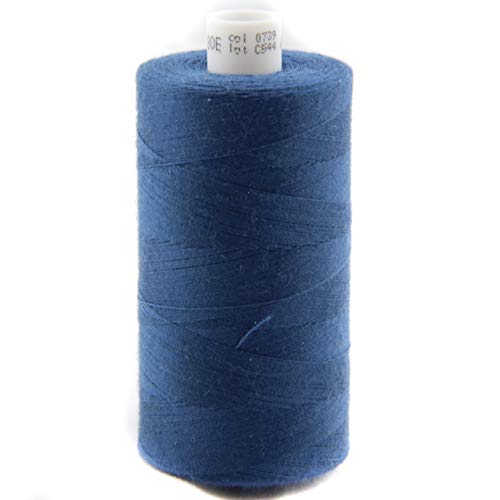 NTS Nähtechnik 1000 m de hilo de coser, hilo 80, selección de colores, hilo de coser para tejidos de peso medio (azul vaquero)