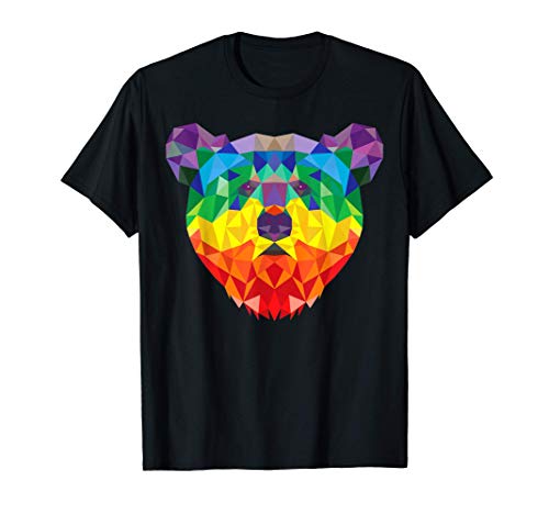 Oso Geométrico LGBT Bandera Arco Iris Orgullo Gay Camiseta