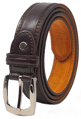 Ossi forrado en piel de 28 mm de cinturón para niños - marrón 4XS (50cm - 60cm de cintura)