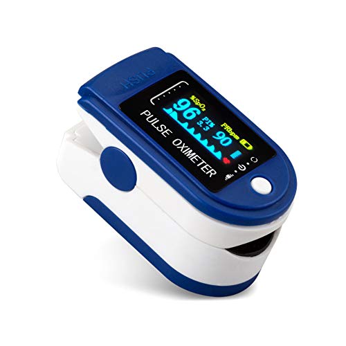 Oxímetro de pulso,Medidor Digital de Oxígeno en Sangre y Sensor de Pulso con Alarma SPO2 Para el Hogar, Fitness y Deportes Extremos