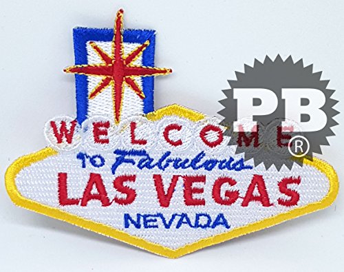 Parche bordado cartel memorable Welcome to Las Vegas para coser o pegar con la plancha
