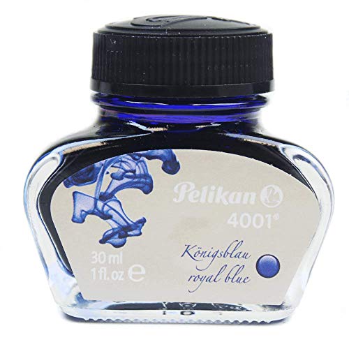 Pelikan 301010 - Tinta para pluma estilográfica 4001, frasco de vidrio de 30 ml, color Azul Royal Pelikan 301010 - Tinta para pluma estilográfica 4001, frasco de vidrio de 30 ml, color Azul Royal