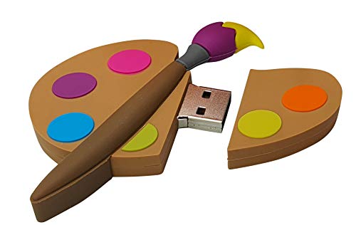 Pintor Palet Pintar y Cepillo 16 GB - Painter Palette - Memoria Almacenamiento de Datos – USB Flash Pen Drive Memory Stick - Diseño único y Original