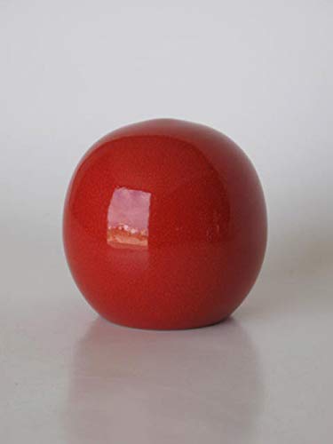 POLONIO - Bola de Ceramica Rojo de 12 Centímetros - Jarrones de Decoracion - Centro de Mesa Mediano de Decoracion - Centro para la Decoración - Jarron de Cerámica Mediano Rojo