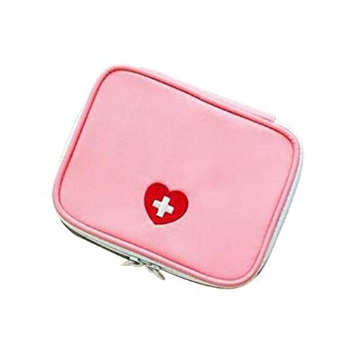 Portátil Mini Kit de primeros auxilios, Medicina vacío bolsa de viaje, Pequeño Médico del organizador del almacenaje de la bolsa, pastillas de medicamentos Paquete contenedor de rosa al aire libre