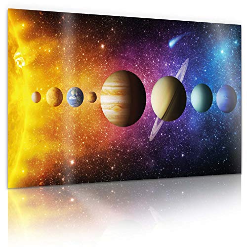 Póster Universo Sistema Solar XXL; Póster Foto Espacio Galaxia; Impresión de Arte de Pared Universo 80 x 45 cm Decoraciones de Pared con Colores Impresionantes (Sistema Solar)