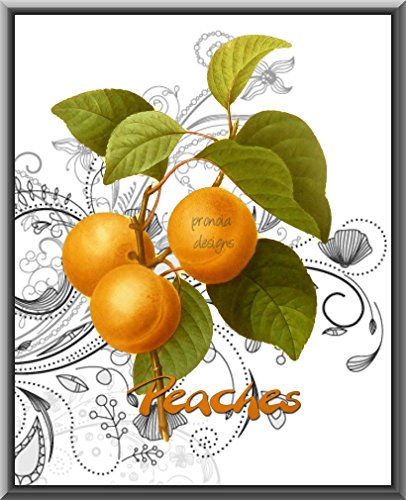 Printable Peaches Botanical Print 8" x 10", High Resolution, Original Art Print: Instant Download Printable Image Ephemera (Vintage Botanical Art Prints) (English Edition)
