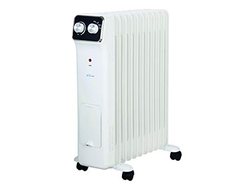 PURLINE HOTI OR2500 Radiador de Aceite, 2500 W, 11 Elementos, termostato, 3 Niveles de Potencia, regulador de Potencia para un bajo Consumo