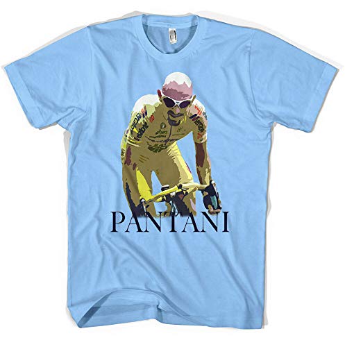 Qingning Marco Pantani Giro Tour De France Cycling Jersey Unisex T Shirt Size:XXL Color:Blue