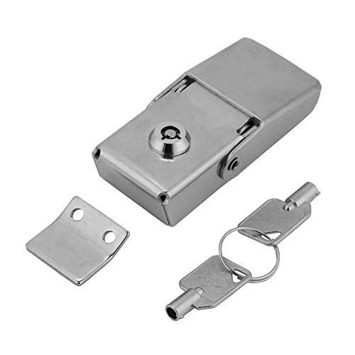 Qiter Cerrojo de Cerradura, Cerrojo de Palanca Oculto de Acero Inoxidable de Metal Cerrojo de Seguridad Cerrojo de Cerradura con Llave Cargado por Resorte