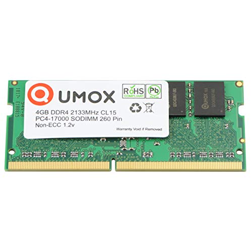 QUMOX 4GB DDR4 2133 2133MHz PC4-17000 PC-17000 (260 Pin) Memoria SODIMM 4GB