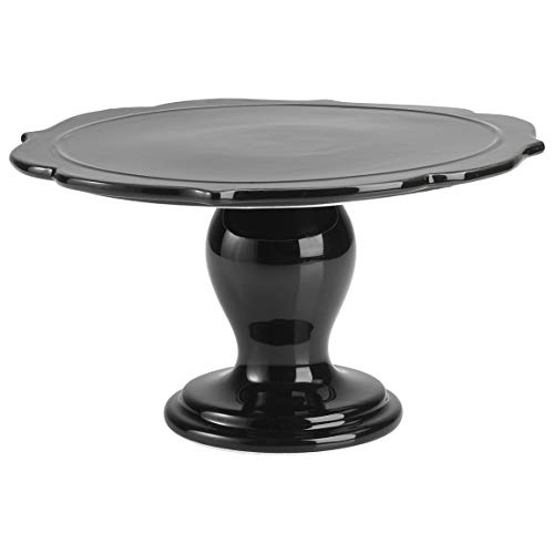 RBV Birkmann 443747 Avantgarde - Plato para tartas (cerámica, 25,5 cm de diámetro), color negro brillante