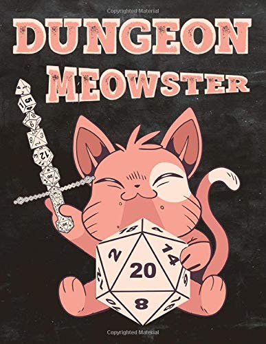 RPG D20 Meowstar Dice Bordgame A4 Ruled Line Paper: Notebook with 120 Pages ca. A4 (8,5x11 in) RPG Dice Roleplaying game Dragon Pen and Paper Accessories Role Playing Games Tabletop play gifts