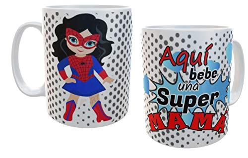 SAQUITOMAGICO Taza Aqui Bebe una Super mamá!!!! spiderwoman