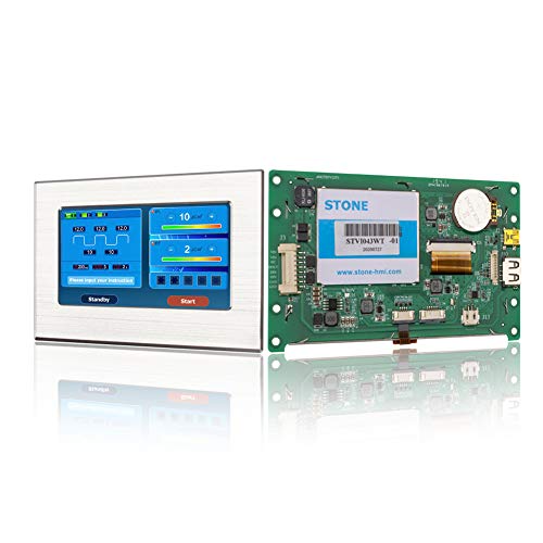 SCBRHMI Panel táctil Smart HMI de 4,3 pulgadas, pantalla TFT LCD con marco de metal + CPU + controlador LCD + programa + pantalla táctil LCD.
