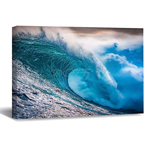 Scott397House Canvas Wall Art Printed, Stunning Wave Big Waves Surf Surfing Sea Ready to Hang Wall Art Wall Decor for Home Framed Wall Prints 60X90cm