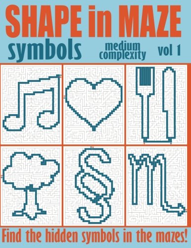 Shape in Maze - Symbols: Find hidden symbols in mazes, medium complexity Volume 1: The solutions of the mazes are symbols. Discover 50 different ... and size of mazes are on medium level.