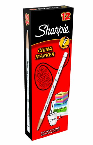 Sharpie - Caja de marcadores para porcelana (12 unidades, color blanco)