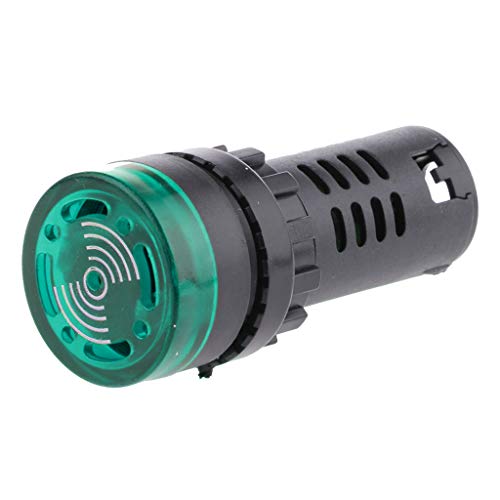 Shiwaki AD16-22SM DC 12V / 24V LED Luz de Señal Zumbador Alarma, Resistencia de Aislamiento: Más de 2 Megaohmios - Verde