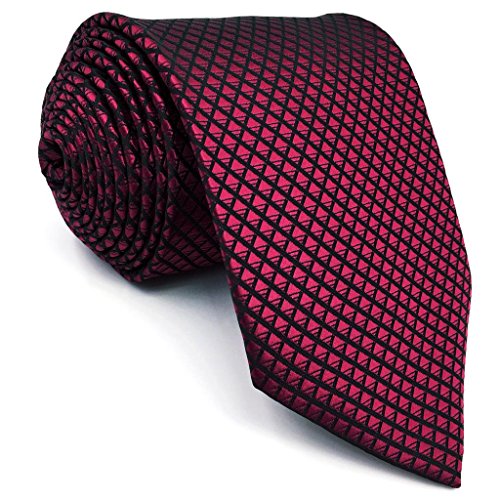 shlax&wing S&W Herren Krawatte Beach Tie Burgundy Color Sólidos Dünne 6cm y Einstecktücher