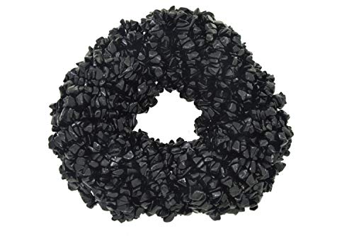 ShreeCrystalsBeads - Cuentas de ónix negro, piedras preciosas naturales, cuentas sueltas para hacer joyas, chips de ónix negro, 2 hebras cada una de 86 cm de longitud